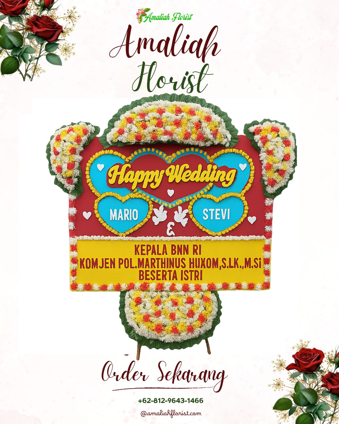 Papan Bunga Pernikahan Wua wua